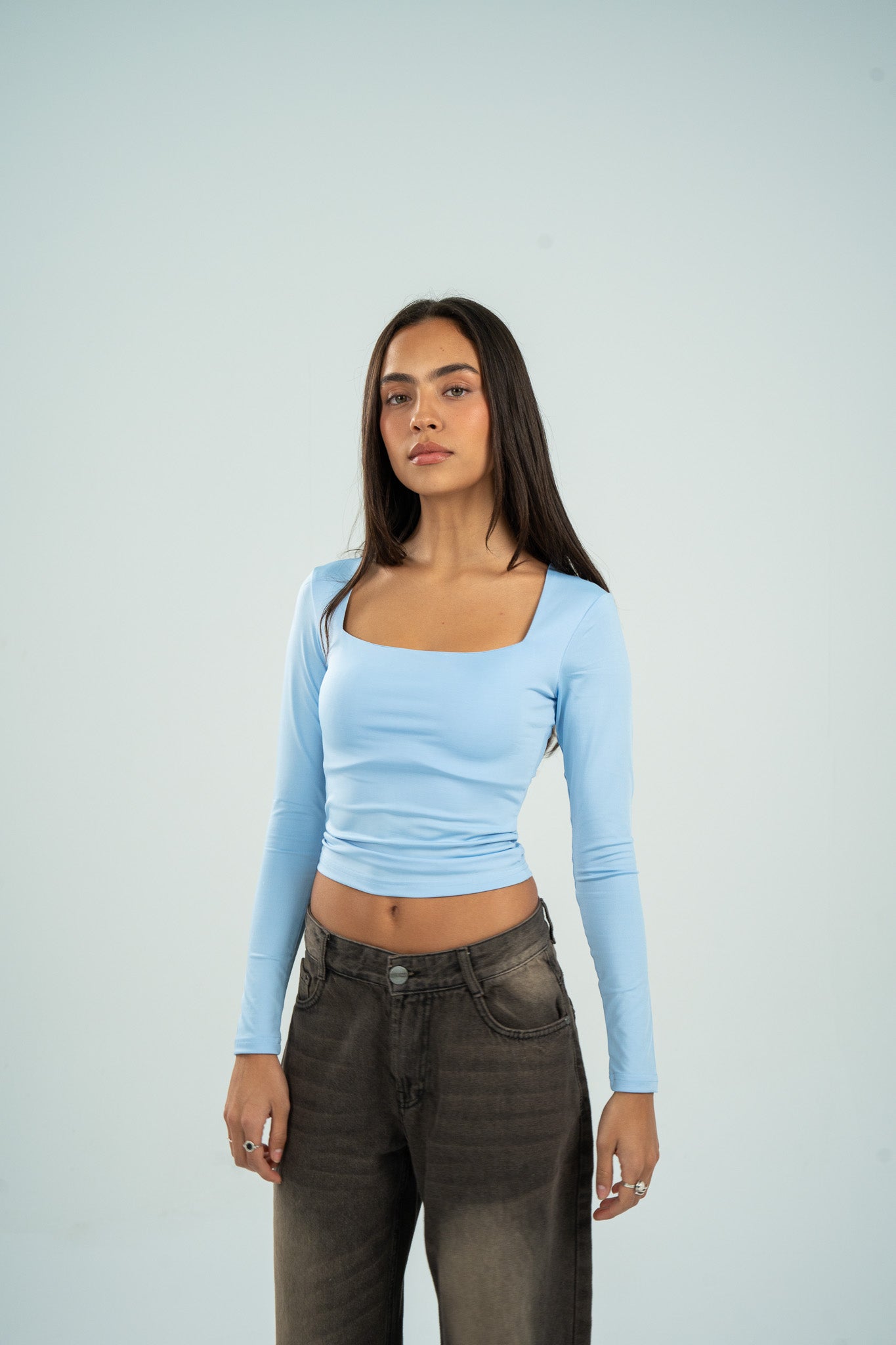 Square Neck Long Sleeve