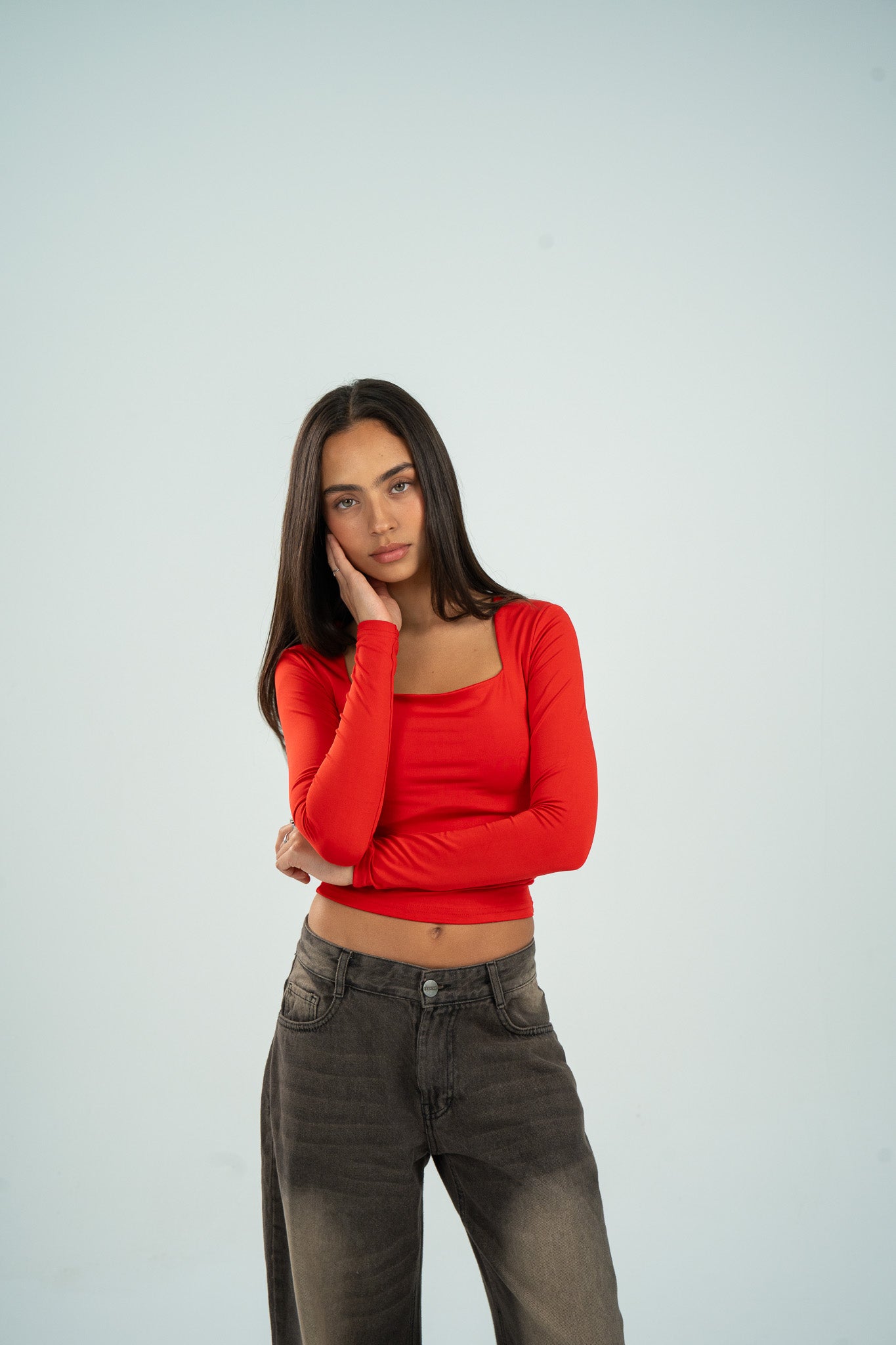 Square Neck Long Sleeve