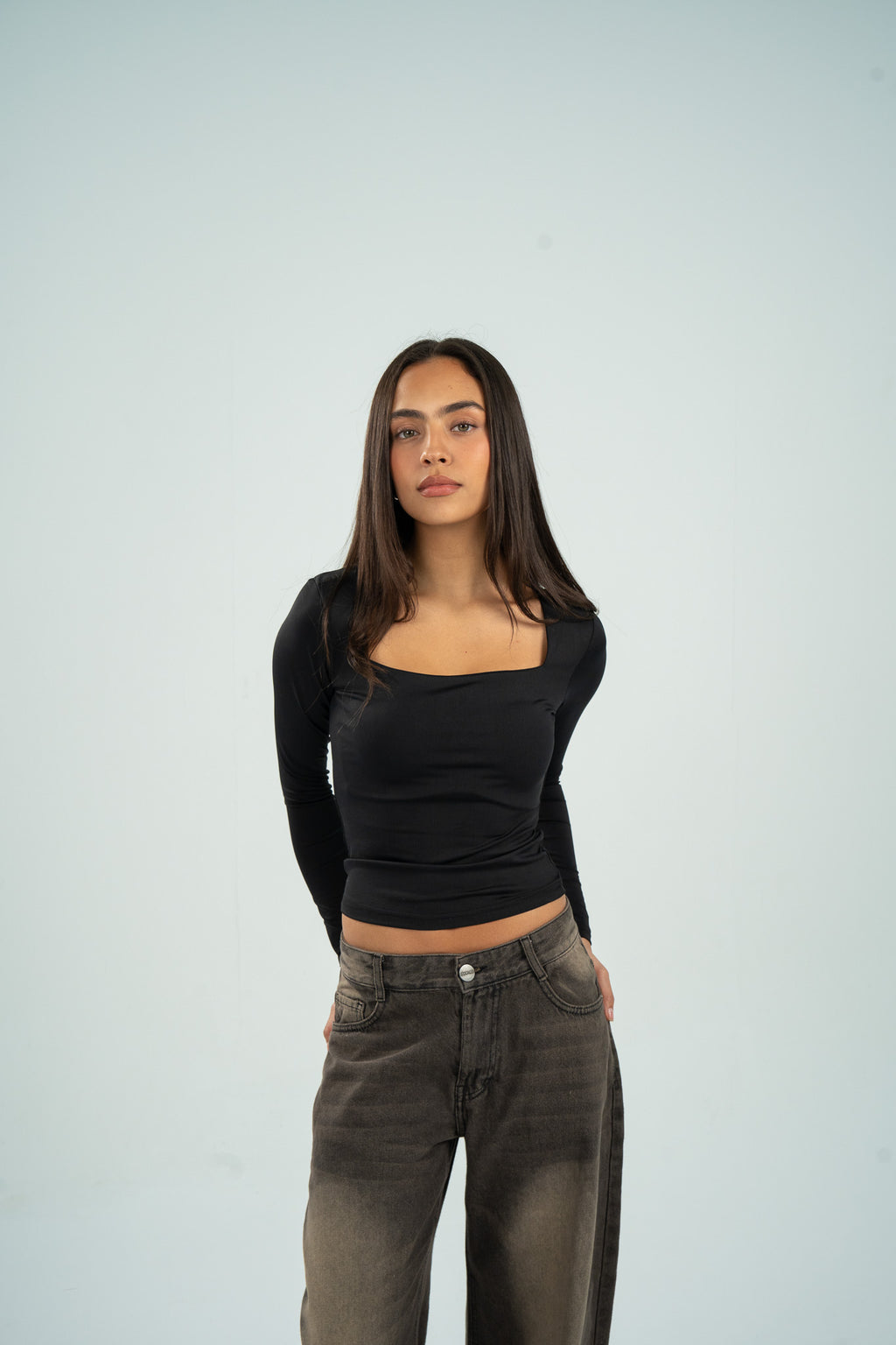 Square Neck Long Sleeve