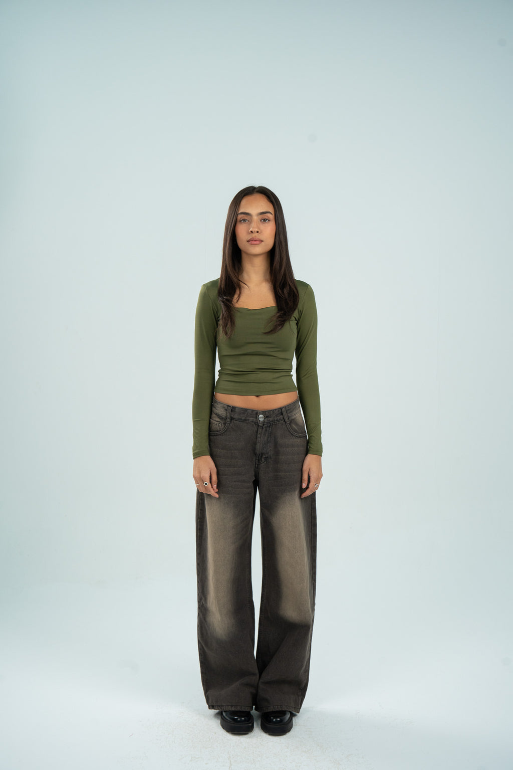 Square Neck Long Sleeve