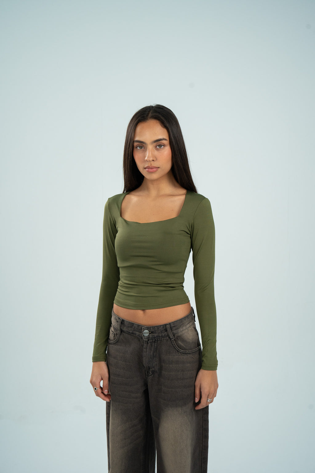 Square Neck Long Sleeve