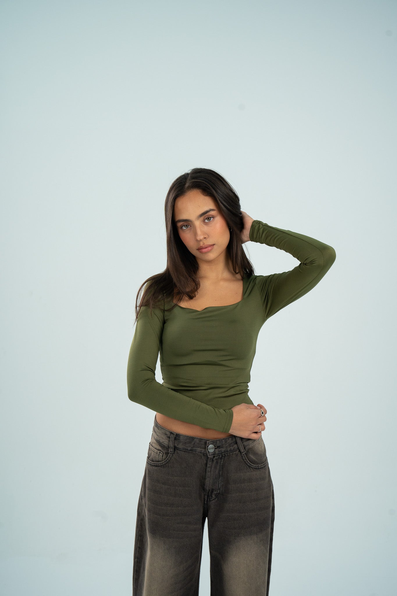 Square Neck Long Sleeve