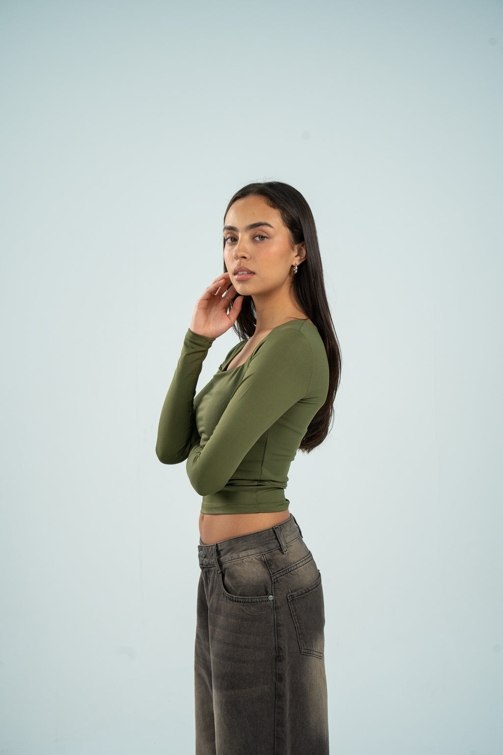 Square Neck Long Sleeve