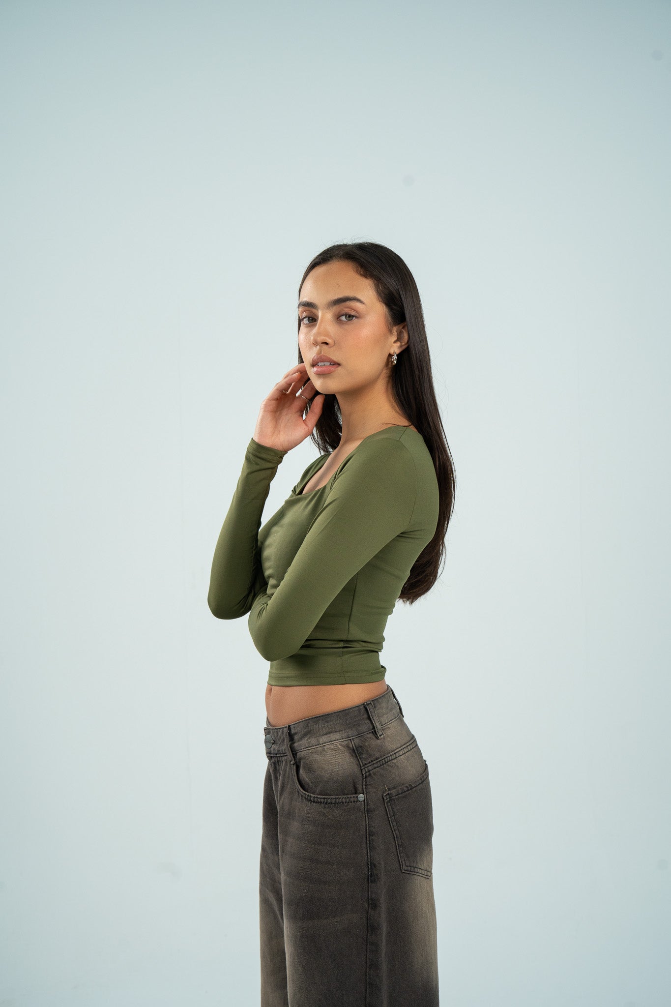 Square Neck Long Sleeve