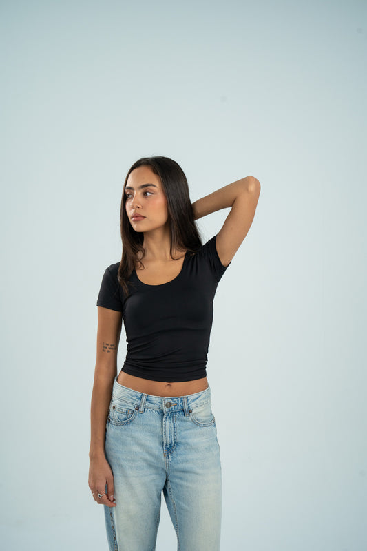 Wide Neck Short Sleeve