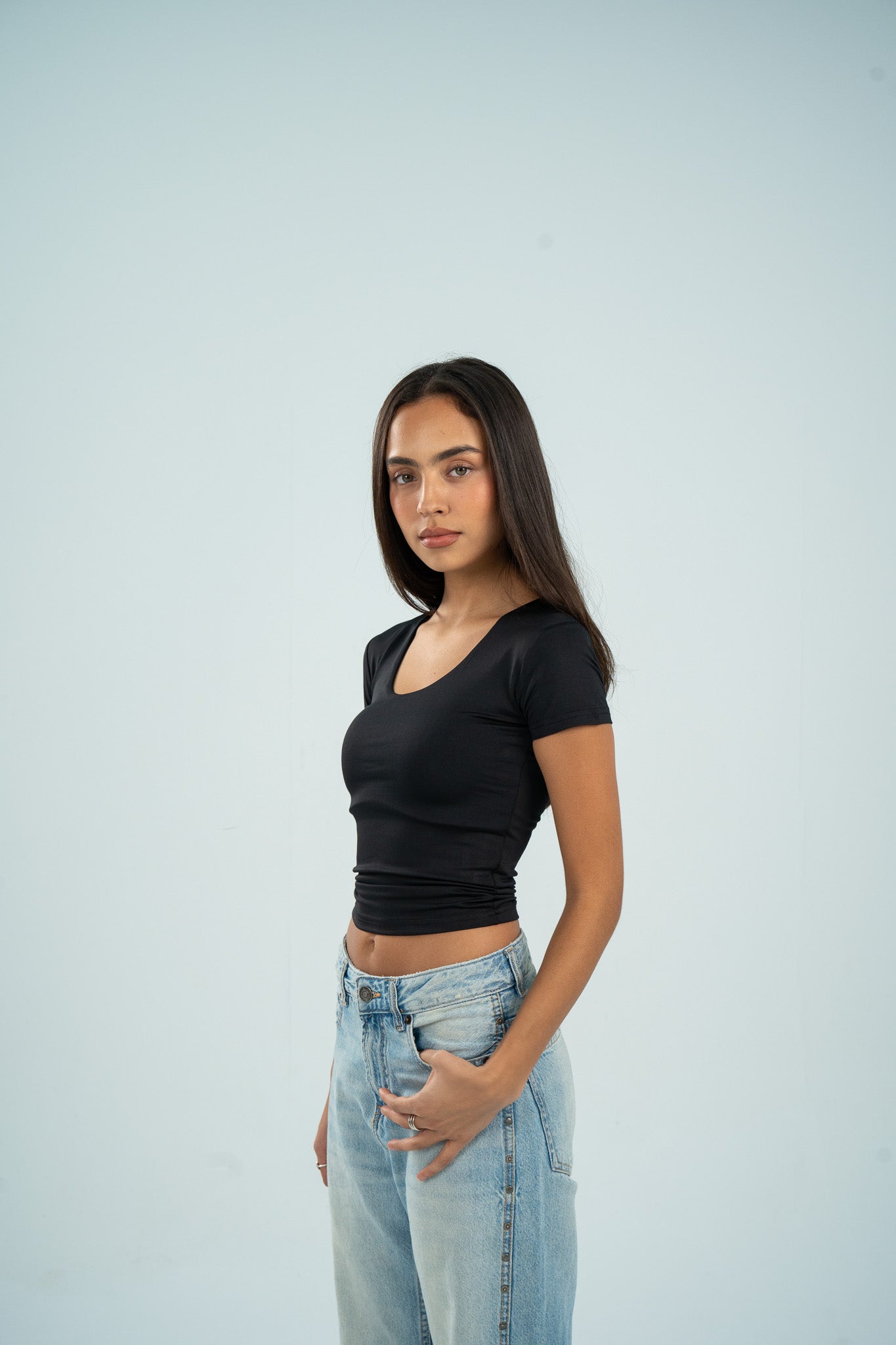 Wide Neck Short Sleeve