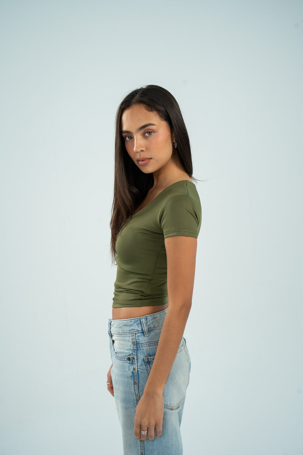Wide Neck Short Sleeve