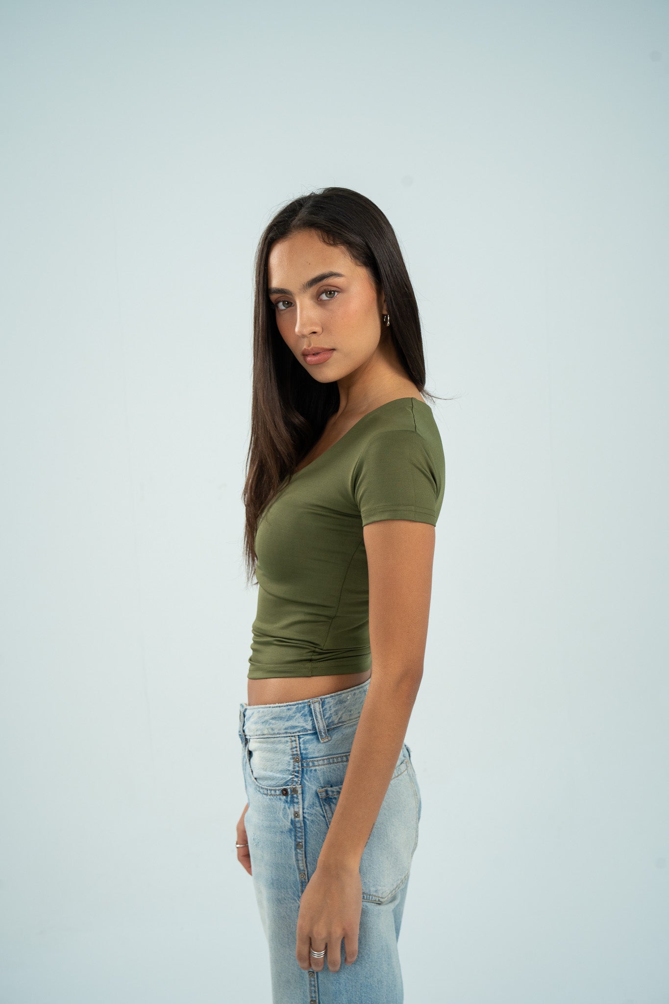 Wide Neck Short Sleeve