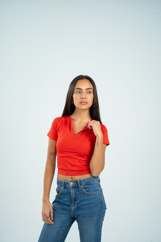 Zipper Short Sleeve