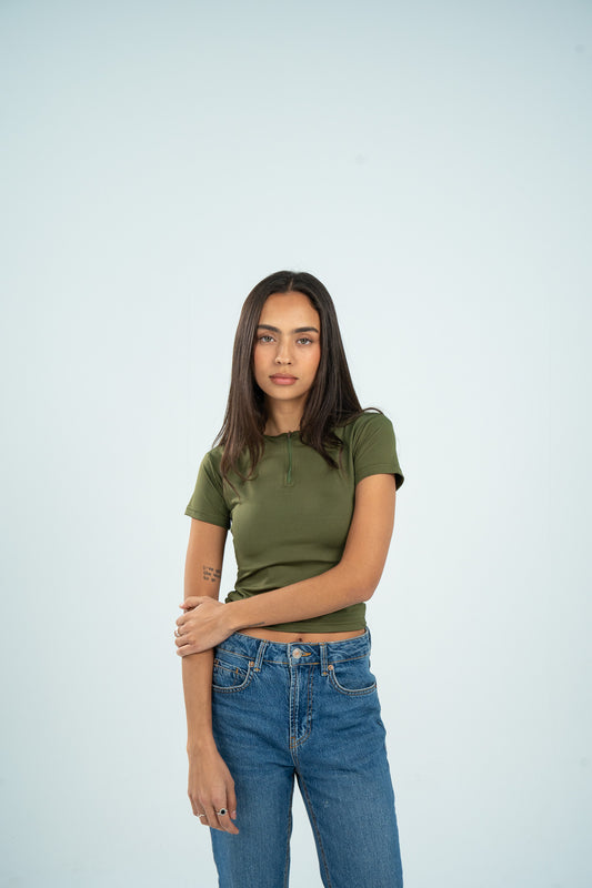 Zipper Short Sleeve