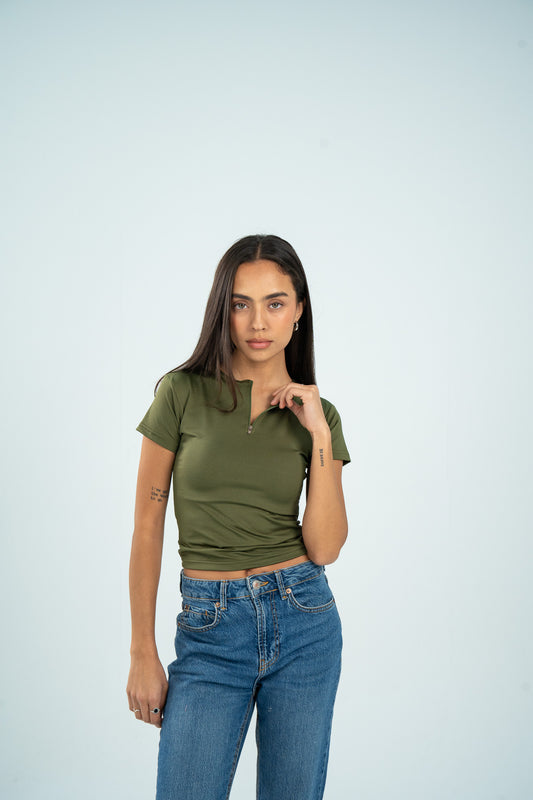 Zipper Short Sleeve