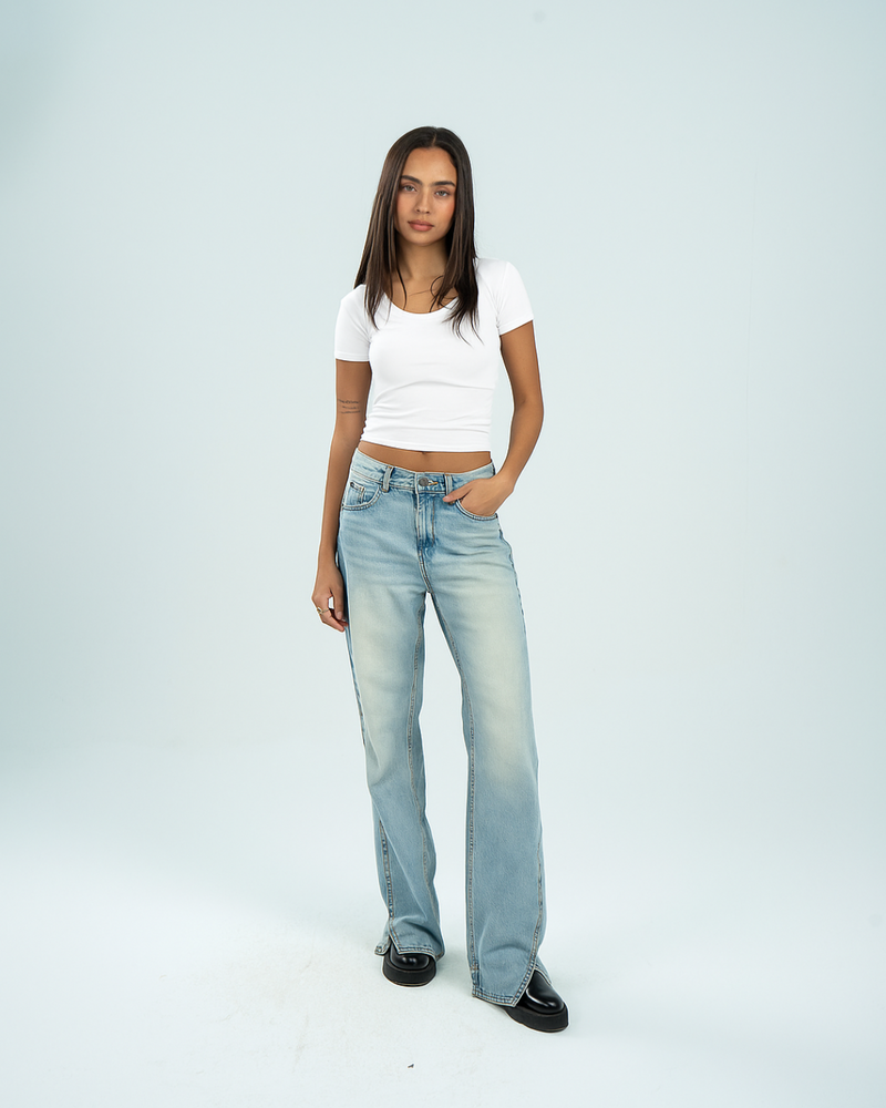 Wide Neck Short Sleeve